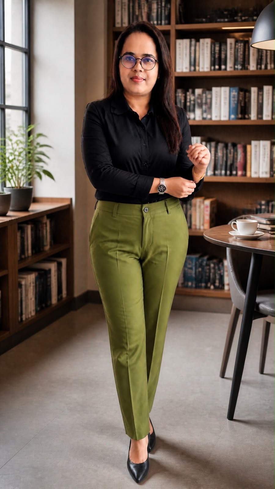 ROFIT WOMENS GREEN formal trouser